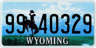 WY license plate 9940329