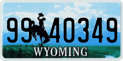 WY license plate 9940349
