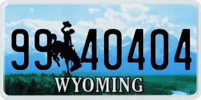 WY license plate 9940404