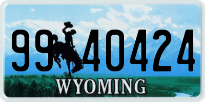 WY license plate 9940424