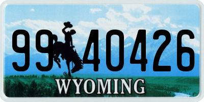 WY license plate 9940426