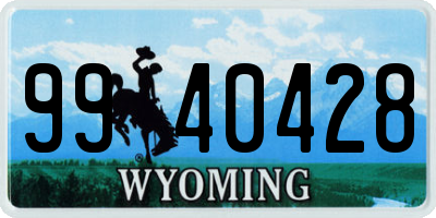 WY license plate 9940428