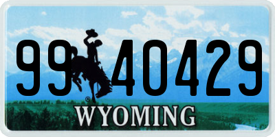 WY license plate 9940429