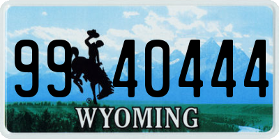 WY license plate 9940444