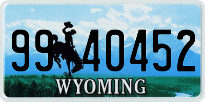 WY license plate 9940452