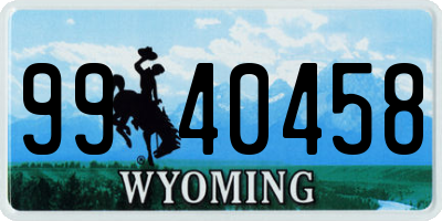 WY license plate 9940458