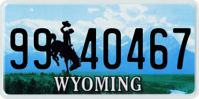 WY license plate 9940467