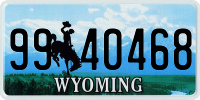 WY license plate 9940468