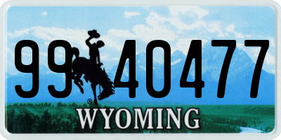 WY license plate 9940477