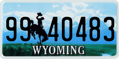 WY license plate 9940483