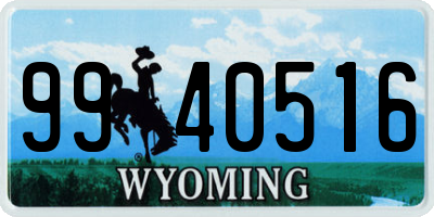 WY license plate 9940516