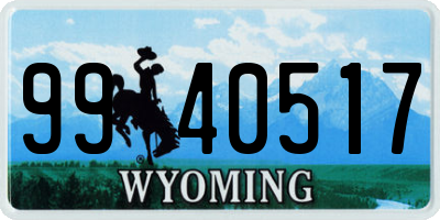 WY license plate 9940517