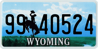 WY license plate 9940524