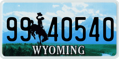 WY license plate 9940540