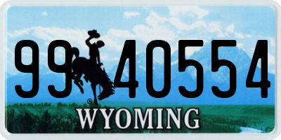 WY license plate 9940554
