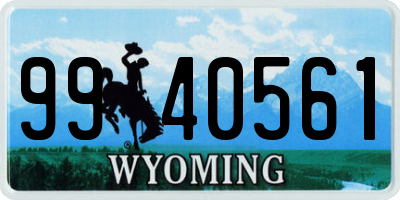 WY license plate 9940561