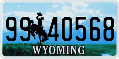 WY license plate 9940568