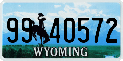 WY license plate 9940572