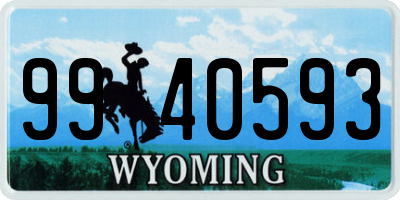 WY license plate 9940593