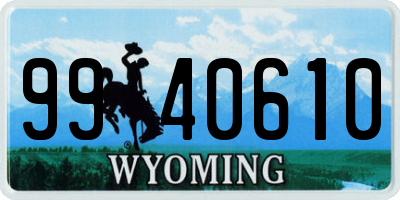 WY license plate 9940610