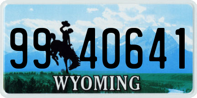 WY license plate 9940641
