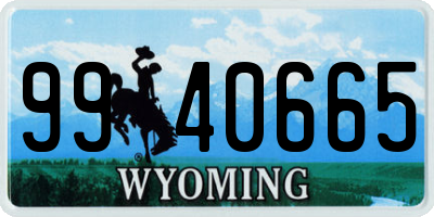 WY license plate 9940665