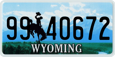 WY license plate 9940672