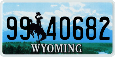 WY license plate 9940682