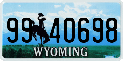 WY license plate 9940698