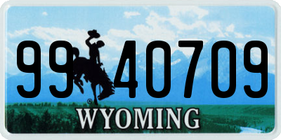 WY license plate 9940709
