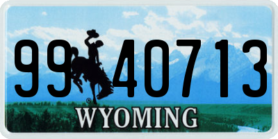 WY license plate 9940713