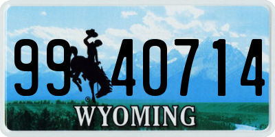 WY license plate 9940714
