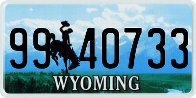 WY license plate 9940733