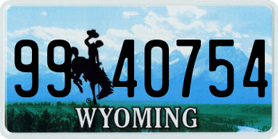 WY license plate 9940754