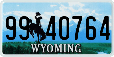 WY license plate 9940764