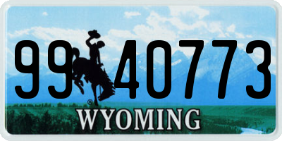 WY license plate 9940773