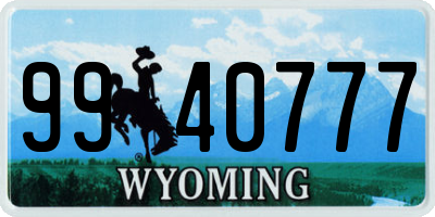 WY license plate 9940777