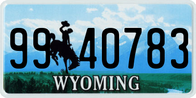 WY license plate 9940783
