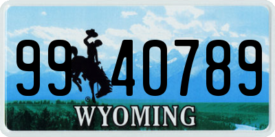 WY license plate 9940789