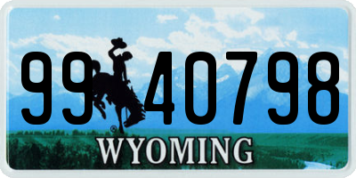 WY license plate 9940798