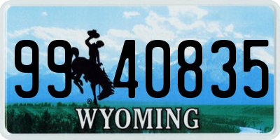 WY license plate 9940835