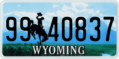 WY license plate 9940837