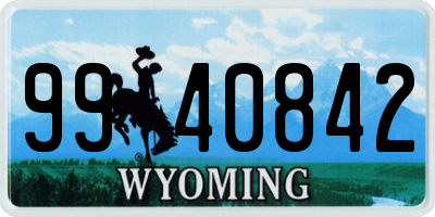 WY license plate 9940842