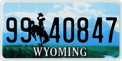 WY license plate 9940847