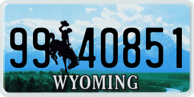 WY license plate 9940851