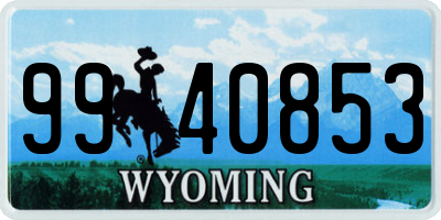 WY license plate 9940853