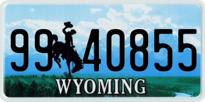 WY license plate 9940855