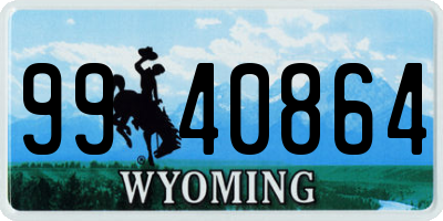 WY license plate 9940864