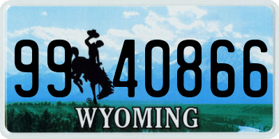 WY license plate 9940866