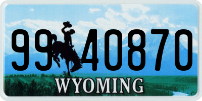 WY license plate 9940870